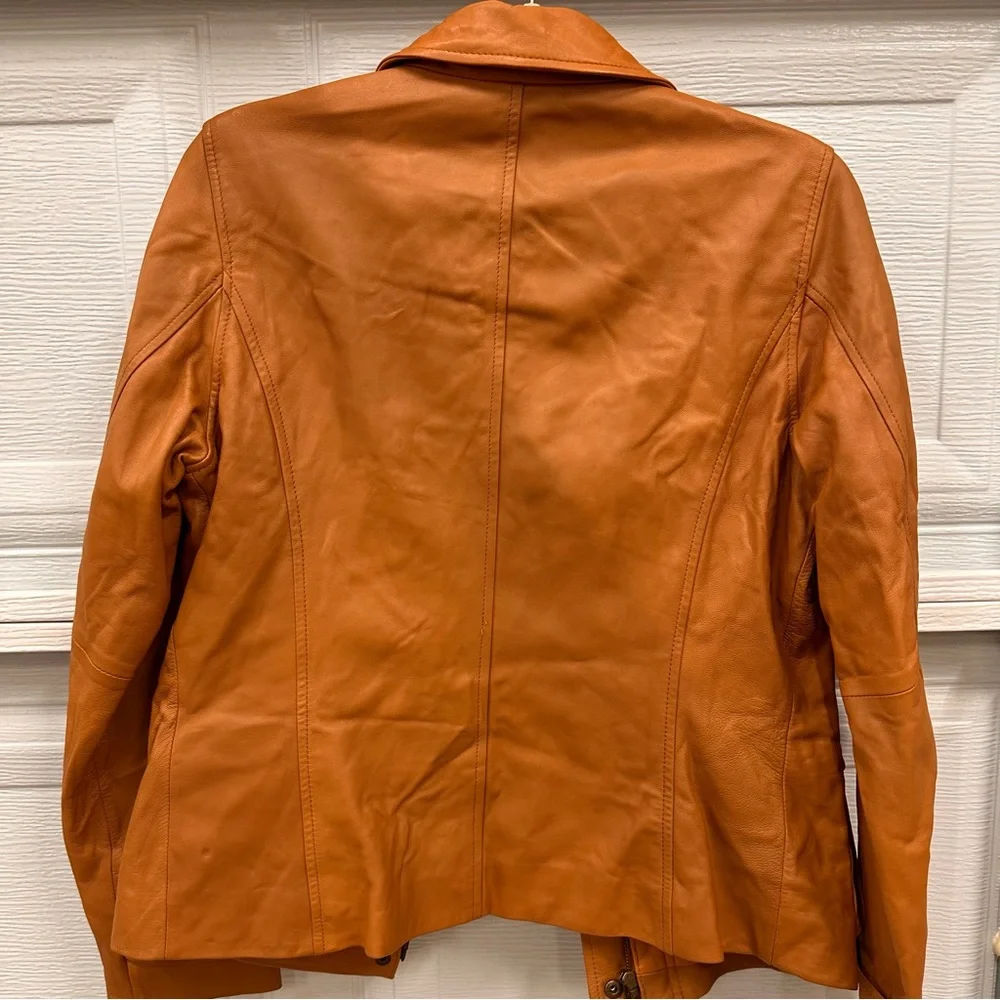 Eddie Bauer Genuine Lamb Leather Jacket Women’s Size M Brown Zipper/Buttons. - Picture 6 of 14
